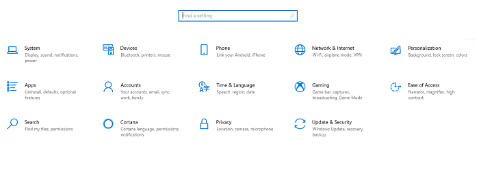 open settings from your desktop