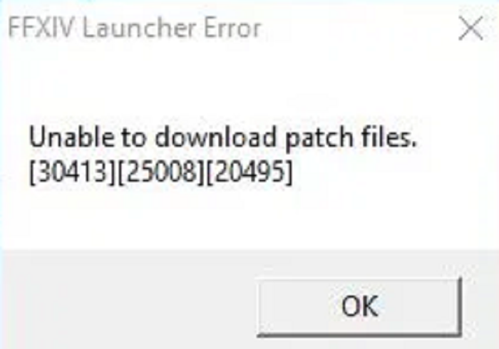 unable to download patch files