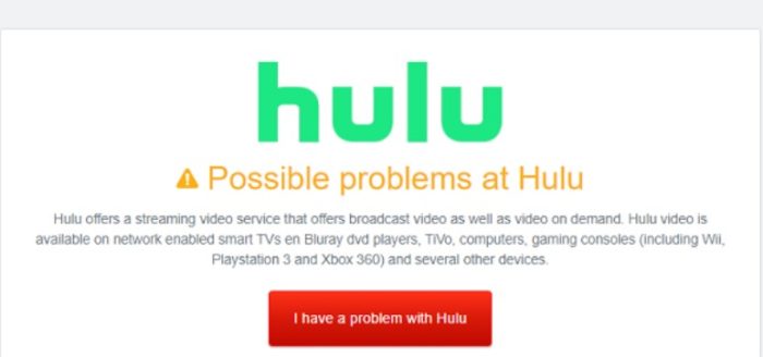 check Hulu server status