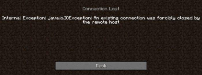 connection lost error on minecraft