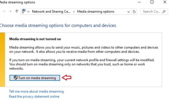 ensure network allows streaming