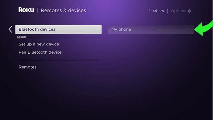remove roku from the paired device list