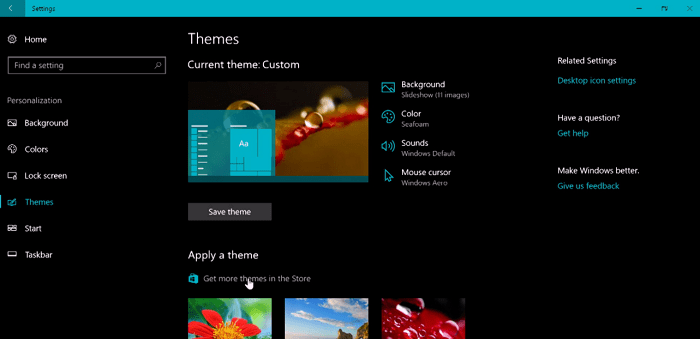 get more themes in microsoft store