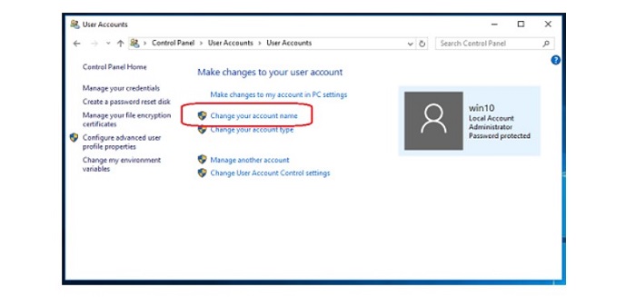 choose change user accounts